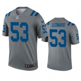 Maillot Homme Indianapolis Colts Shaquille Leonard 53 Gris Inverted Legend